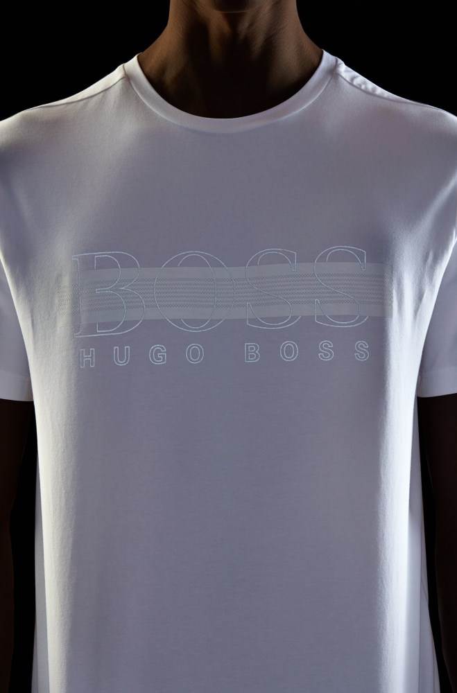 Hugo Boss Crew-neck T-shirt Hvite | TPeeh4dR