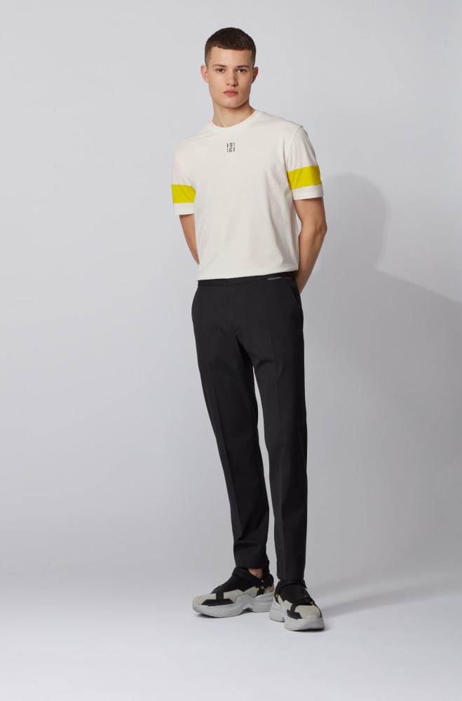 Hugo Boss Crew-neck T-shirt Hvite | eAMCfSFY