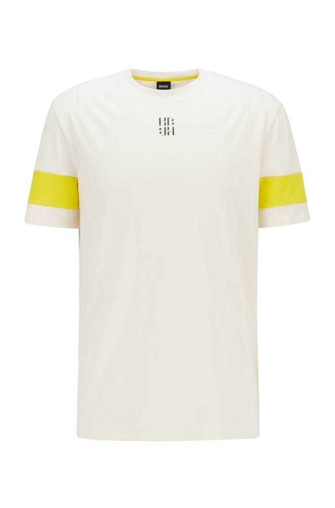 Hugo Boss Crew-neck T-shirt Hvite | eAMCfSFY