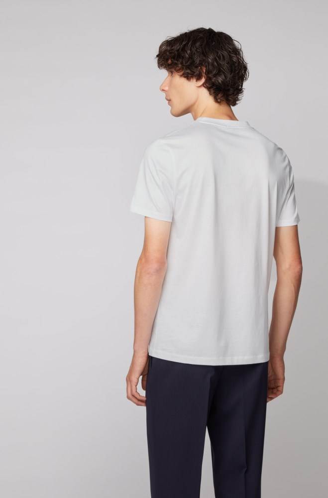 Hugo Boss Crew-neck T-shirt Hvite | sU1F76QP