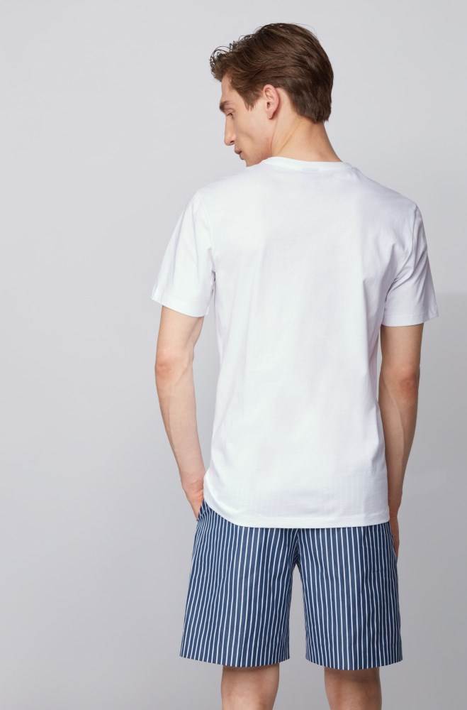 Hugo Boss Crew-neck T-shirt Hvite | uqVNBotC