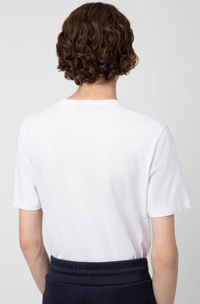 Hugo Boss Crew-neck T-shirt Hvite | wHckYrOa