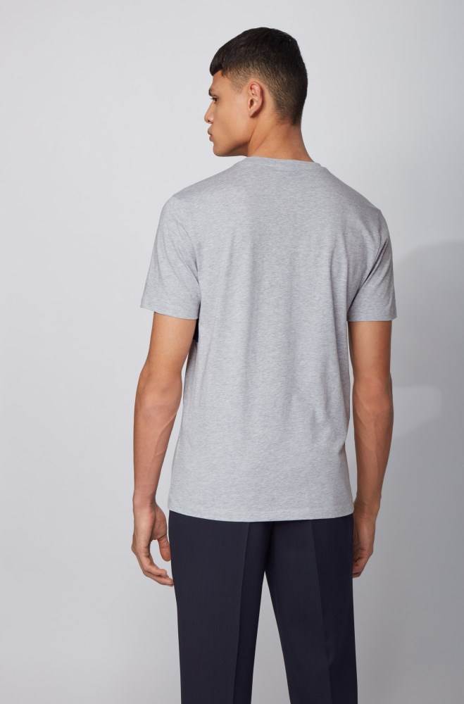 Hugo Boss Crew-neck T-shirt Lyse Grå | jmKcJGo9