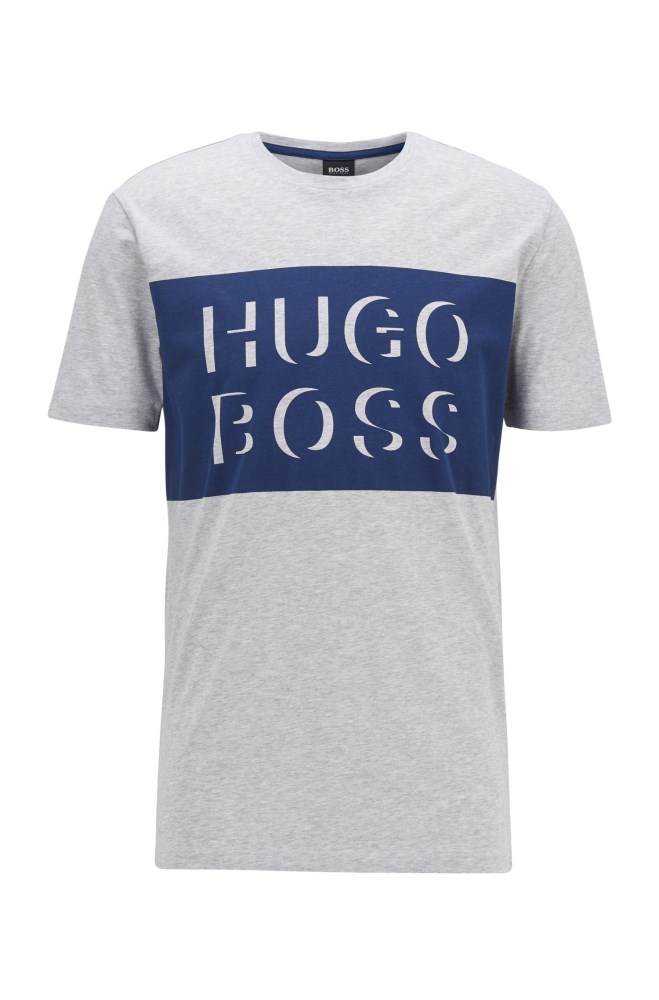 Hugo Boss Crew-neck T-shirt Lyse Grå | jmKcJGo9