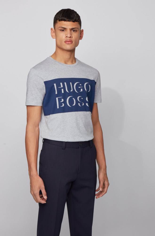 Hugo Boss Crew-neck T-shirt Lyse Grå | jmKcJGo9