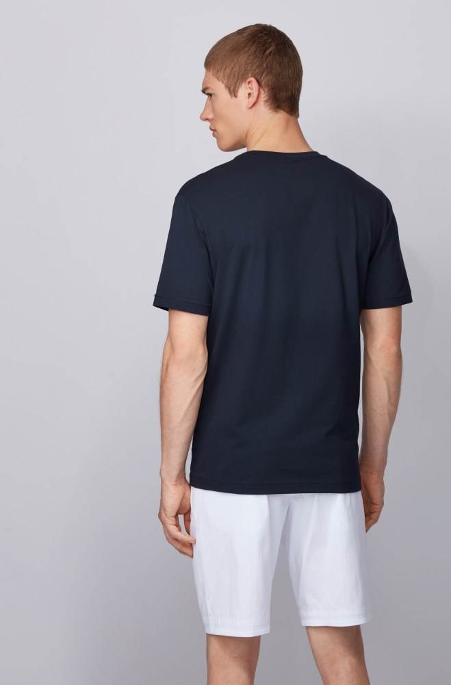 Hugo Boss Crew-neck T-shirt Mørke Blå | 1hN9YJG9