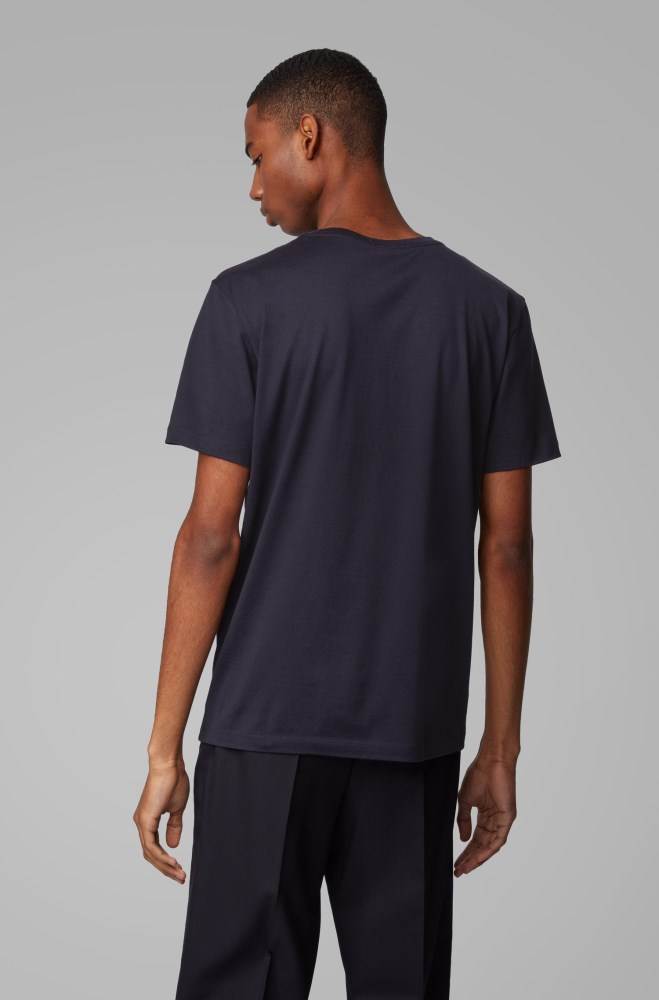 Hugo Boss Crew-neck T-shirt Mørke Blå | Pw2KDOND