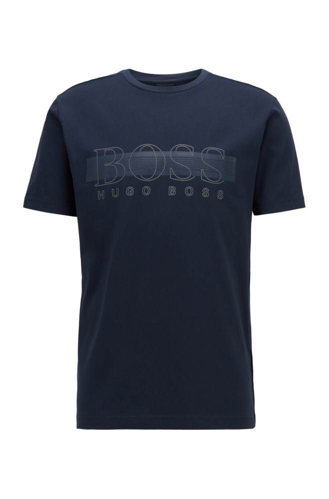 Hugo Boss Crew-neck T-shirt Mørke Blå | hfIOcSFe