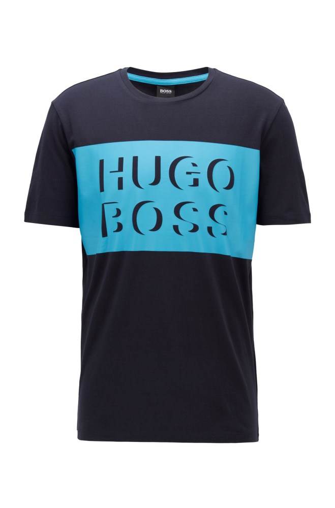 Hugo Boss Crew-neck T-shirt Mørke Blå | oSf1Lis0