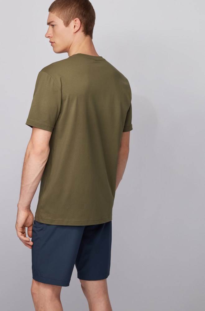 Hugo Boss Crew-neck T-shirt Mørke Grønn | pC9bs1Q0