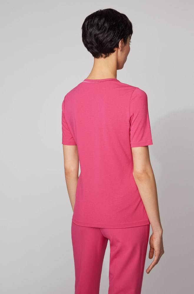 Hugo Boss Crew-neck T-shirt Rosa | ToAIX2Bg