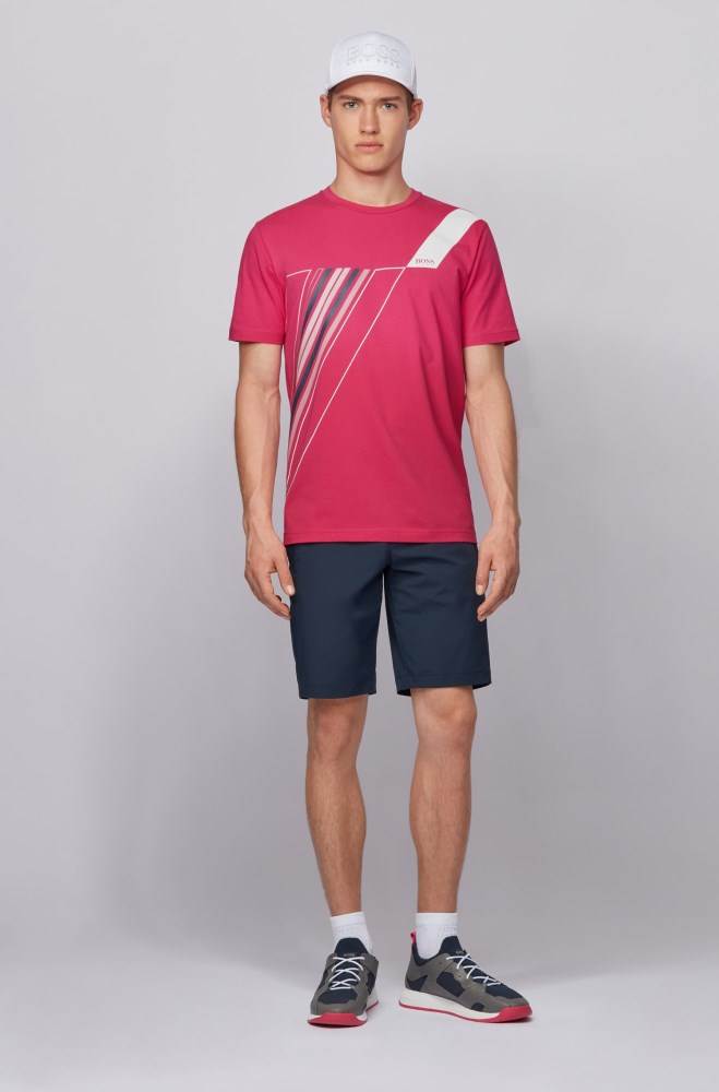 Hugo Boss Crew-neck T-shirt Rosa | njUSaxiD