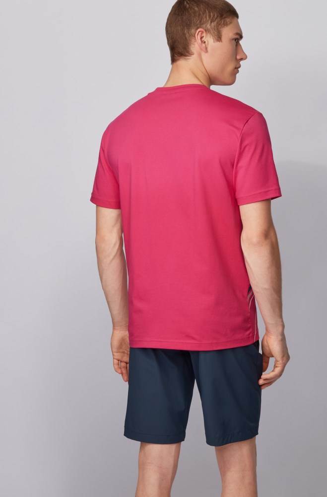 Hugo Boss Crew-neck T-shirt Rosa | njUSaxiD