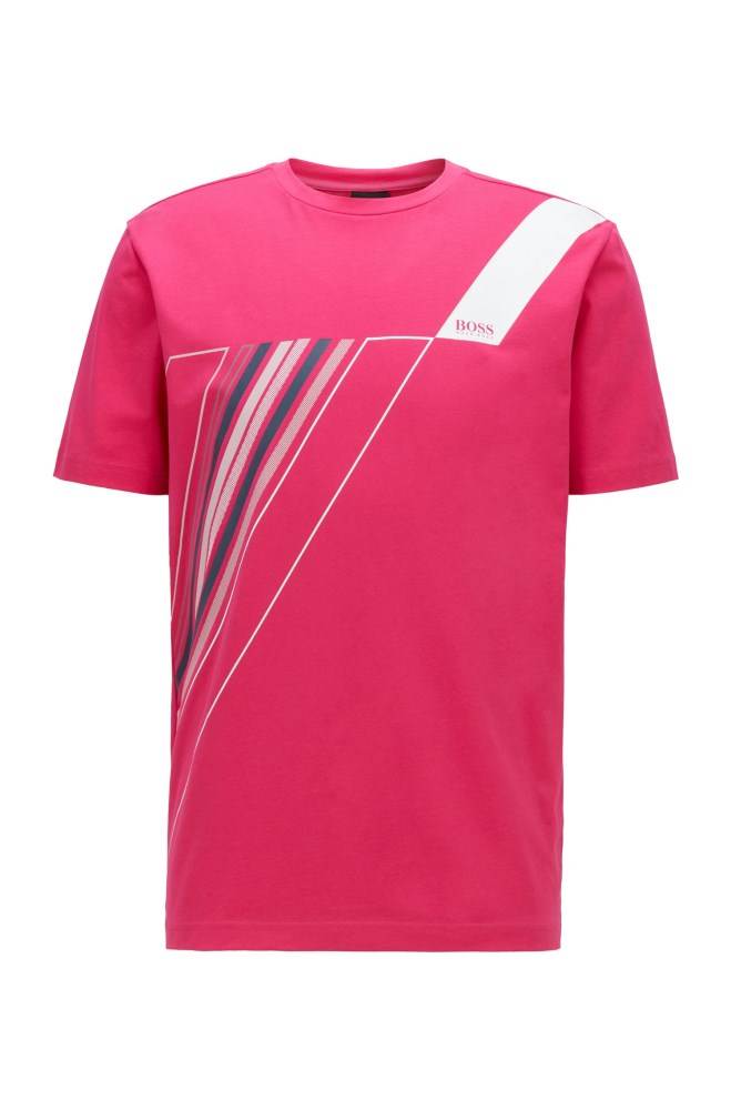 Hugo Boss Crew-neck T-shirt Rosa | njUSaxiD