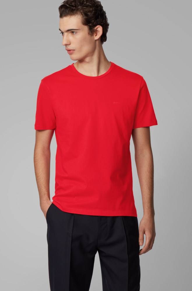 Hugo Boss Crew-neck T-shirt Rød | sywC7er9