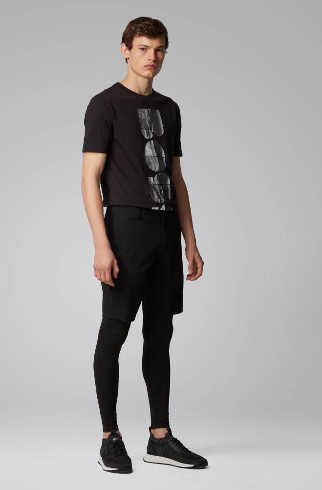 Hugo Boss Crew-neck T-shirt Svarte | aFLjLe4p