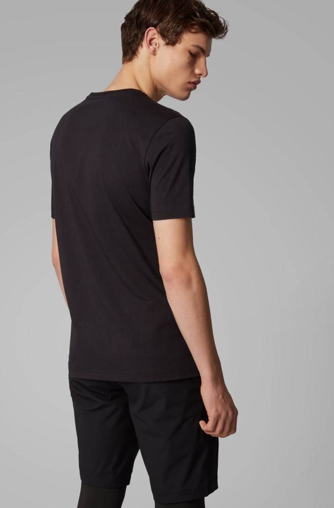 Hugo Boss Crew-neck T-shirt Svarte | aFLjLe4p