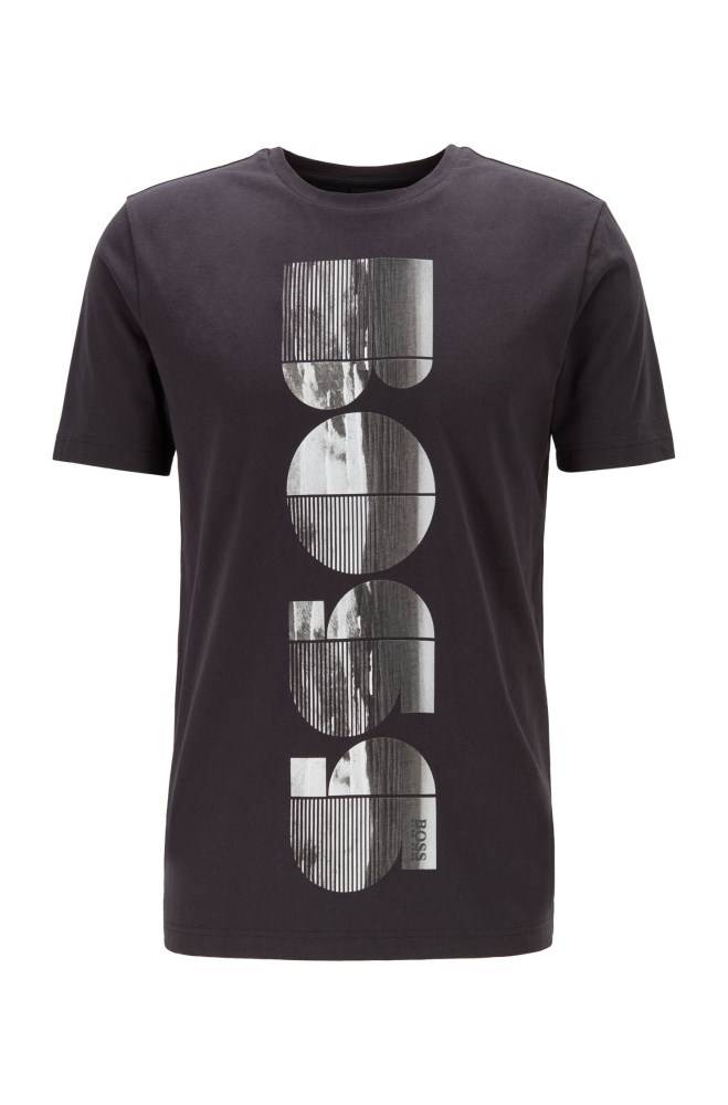 Hugo Boss Crew-neck T-shirt Svarte | aFLjLe4p