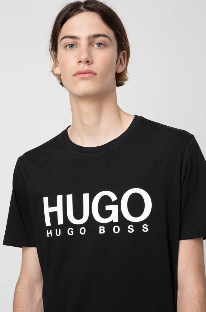 Hugo Boss Crew-neck T-shirt Svarte | hig8mDHB