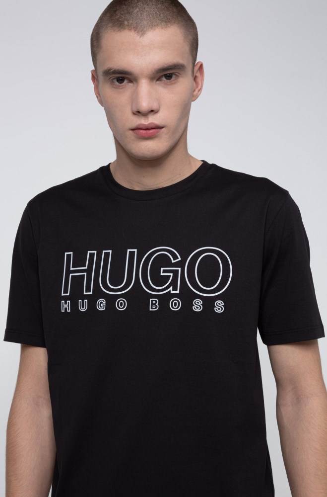 Hugo Boss Crew-neck T-shirt Svarte | mz6c8mFZ