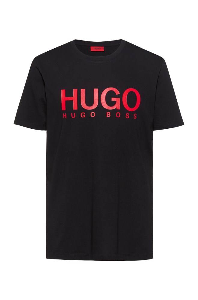 Hugo Boss Crew-neck T-shirt Svarte | wsUZDoYJ