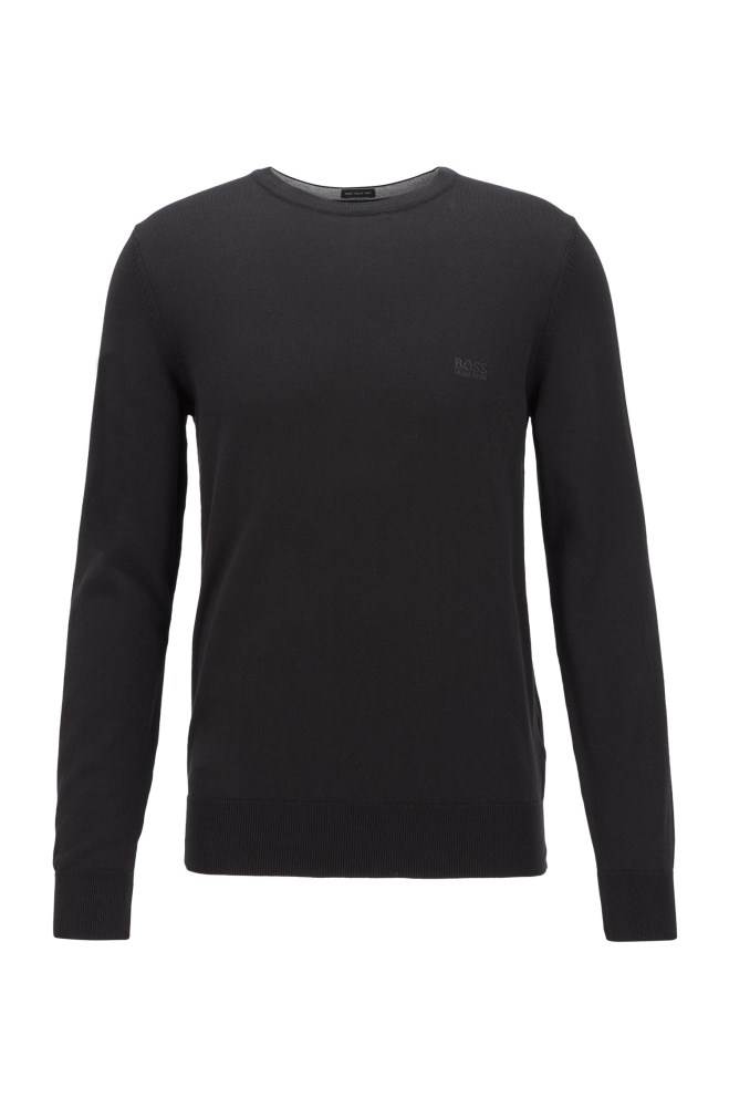 Hugo Boss Crew-neck knitted sweater Svarte | edMLOMms