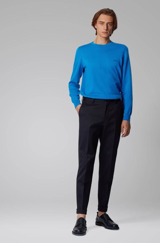 Hugo Boss Crew-neck sweater Blå | 7zAq765Y