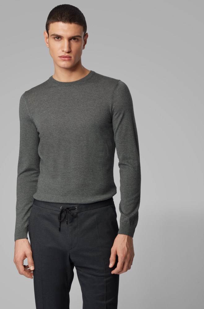 Hugo Boss Crew-neck sweater Grå | ek36h1Fq