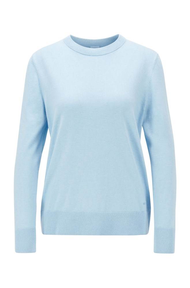 Hugo Boss Crew-neck sweater Lyse Blå | 01aE5gvL