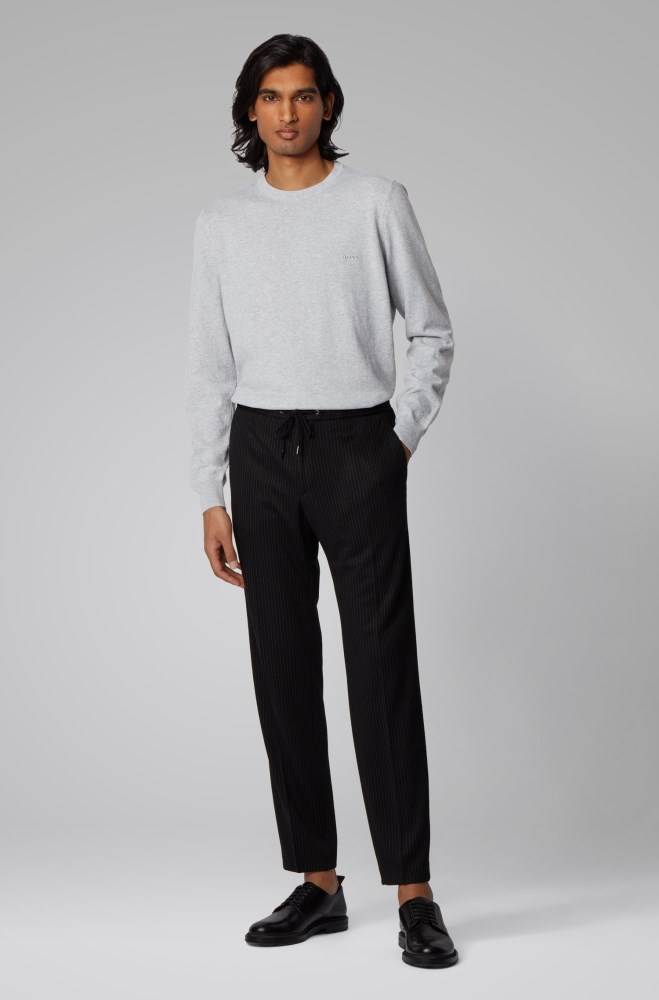 Hugo Boss Crew-neck sweater Lyse Grå | iGiQpFY2