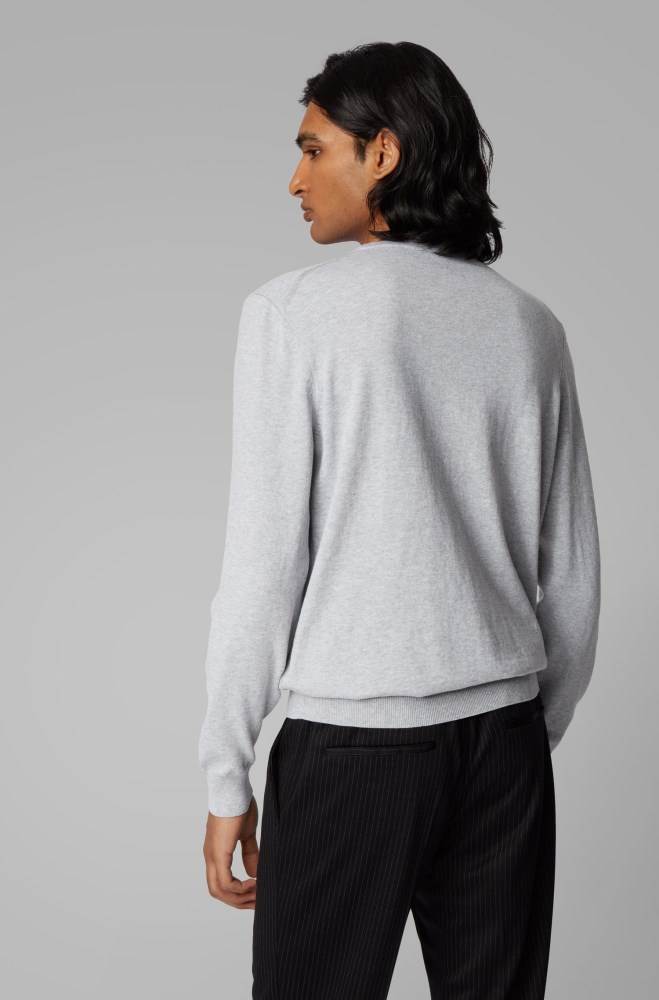 Hugo Boss Crew-neck sweater Lyse Grå | iGiQpFY2