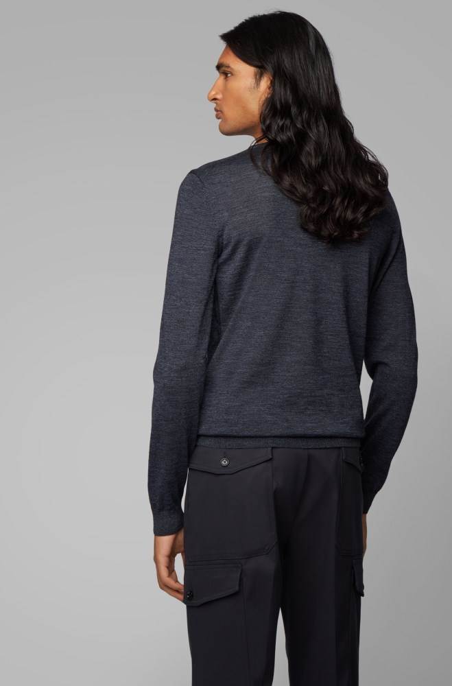 Hugo Boss Crew-neck sweater Mørke Blå | DQz7bTKK