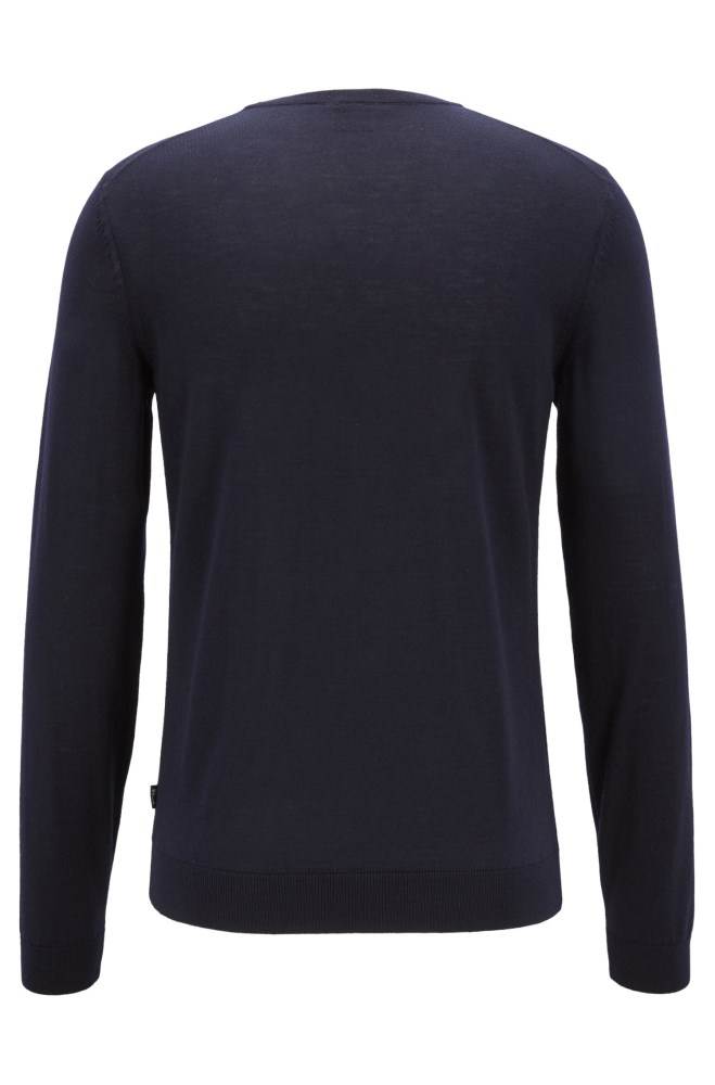 Hugo Boss Crew-neck sweater Mørke Blå | OlJABqpq