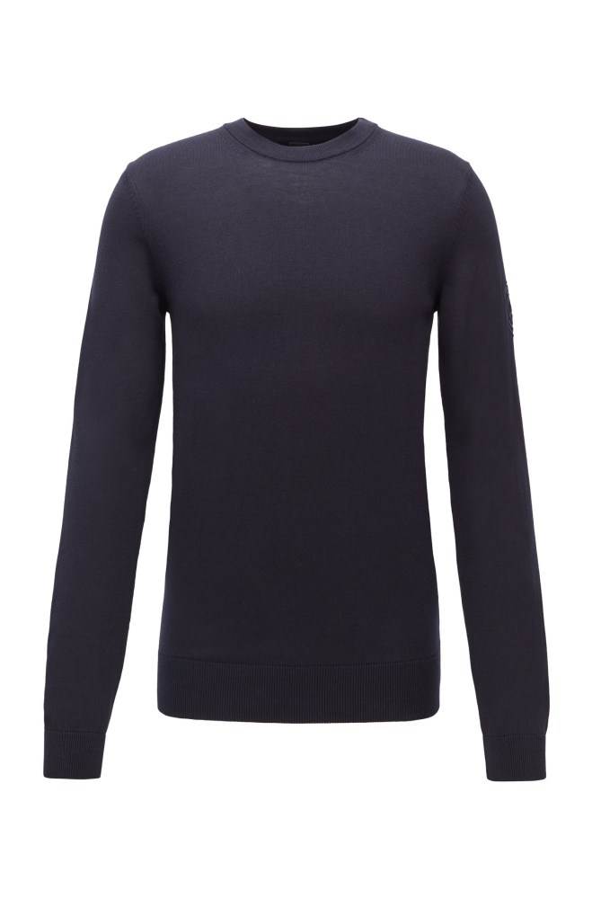 Hugo Boss Crew-neck sweater Mørke Blå | bqZO0y9G