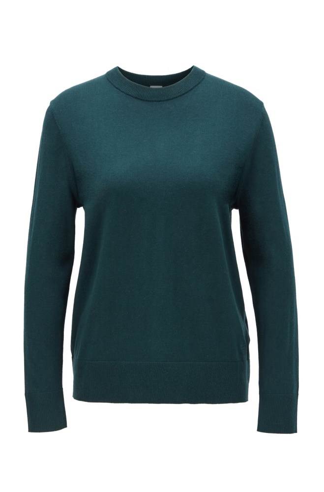 Hugo Boss Crew-neck sweater Mørke Grønn | k5rqZZXf