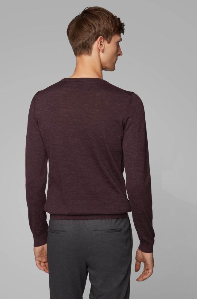 Hugo Boss Crew-neck sweater Mørke Rød | y6rnAwKX