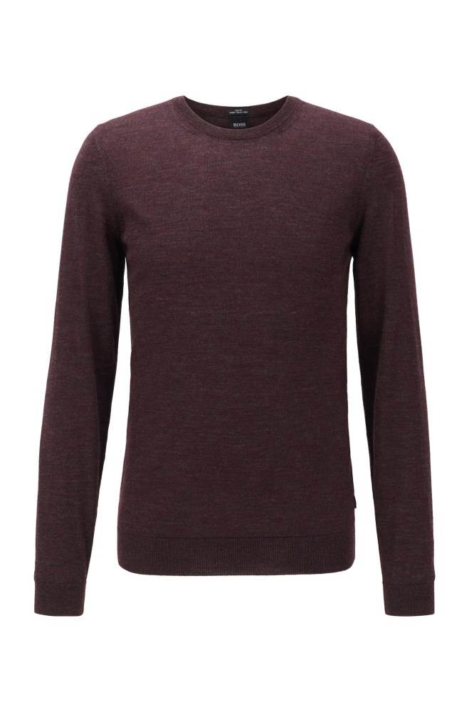 Hugo Boss Crew-neck sweater Mørke Rød | y6rnAwKX