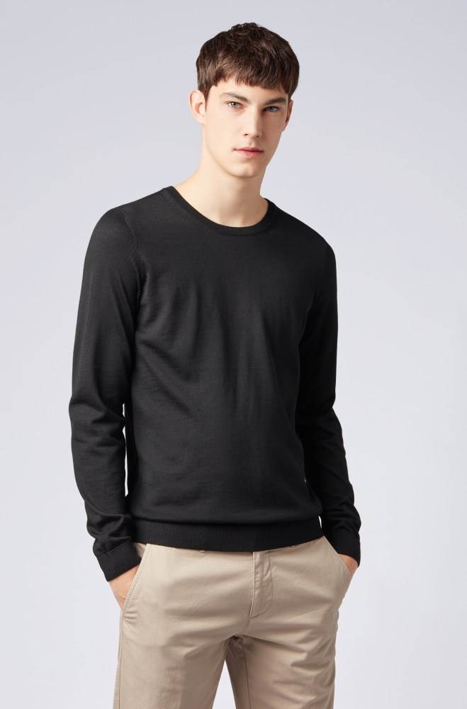 Hugo Boss Crew-neck sweater Svarte | npNrrpVb