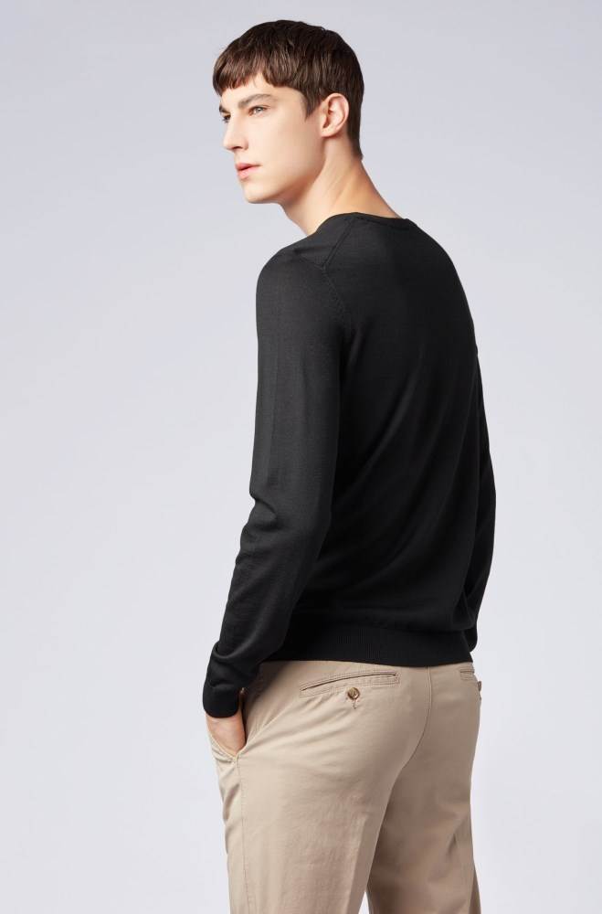 Hugo Boss Crew-neck sweater Svarte | npNrrpVb