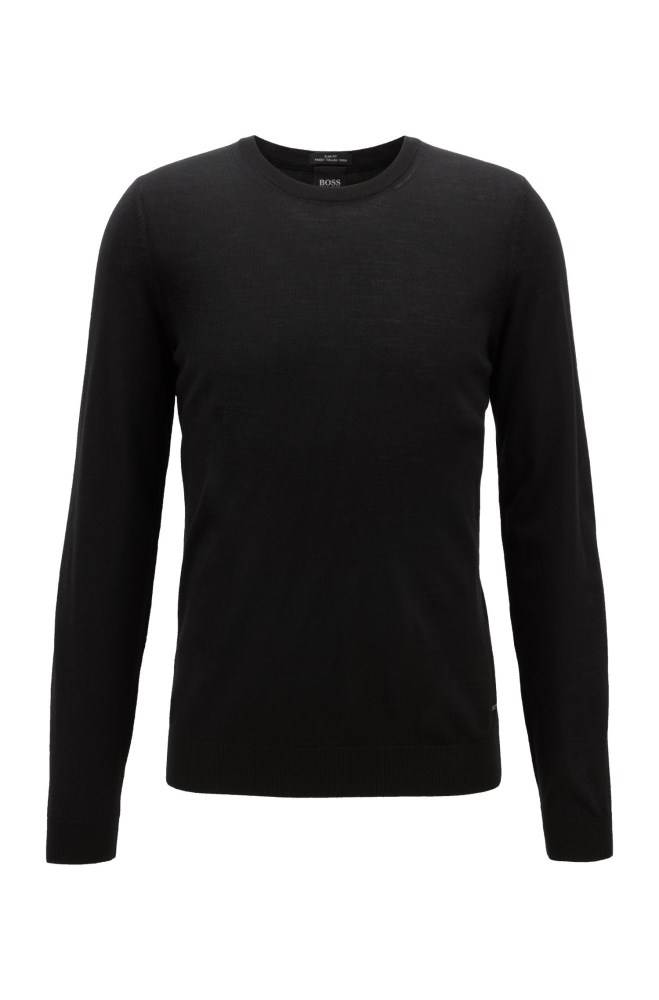 Hugo Boss Crew-neck sweater Svarte | npNrrpVb