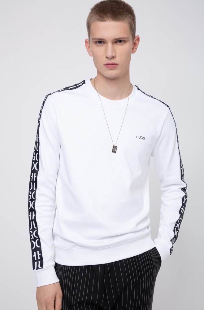 Hugo Boss Crew-neck sweatshirt Hvite | jCtFzh7D