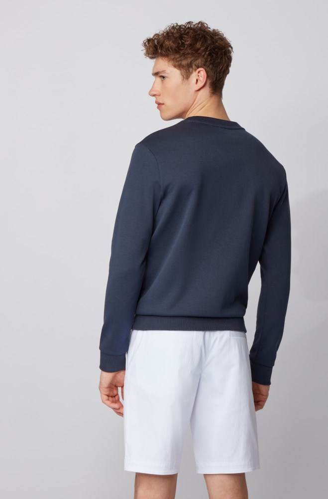 Hugo Boss Crew-neck sweatshirt Mørke Blå | GL5JecyT