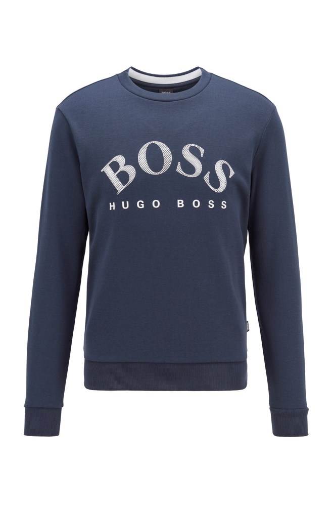 Hugo Boss Crew-neck sweatshirt Mørke Blå | GL5JecyT