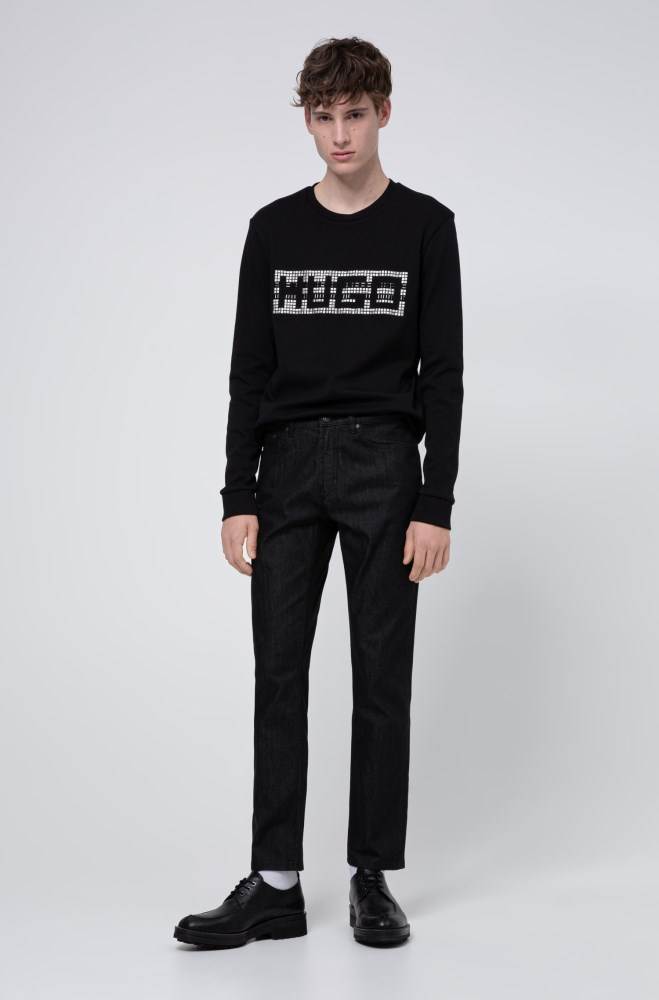 Hugo Boss Crew-neck sweatshirt Svarte | 5tKDghB8