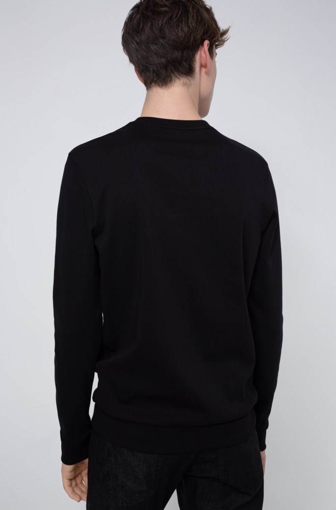 Hugo Boss Crew-neck sweatshirt Svarte | 5tKDghB8