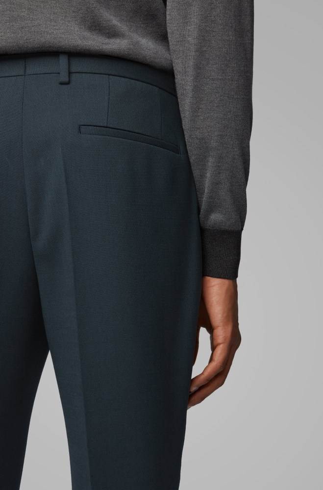 Hugo Boss Cropped tapered-fit trousers Lyse Grønn | LeYg7Ngr