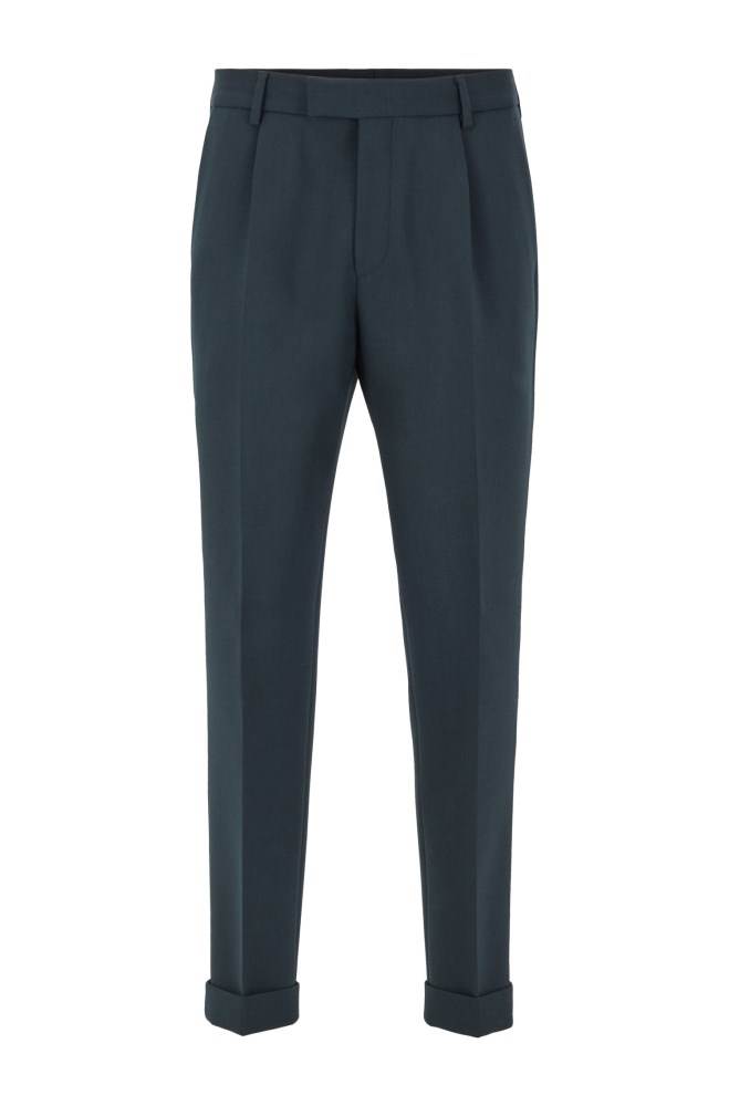 Hugo Boss Cropped tapered-fit trousers Lyse Grønn | LeYg7Ngr