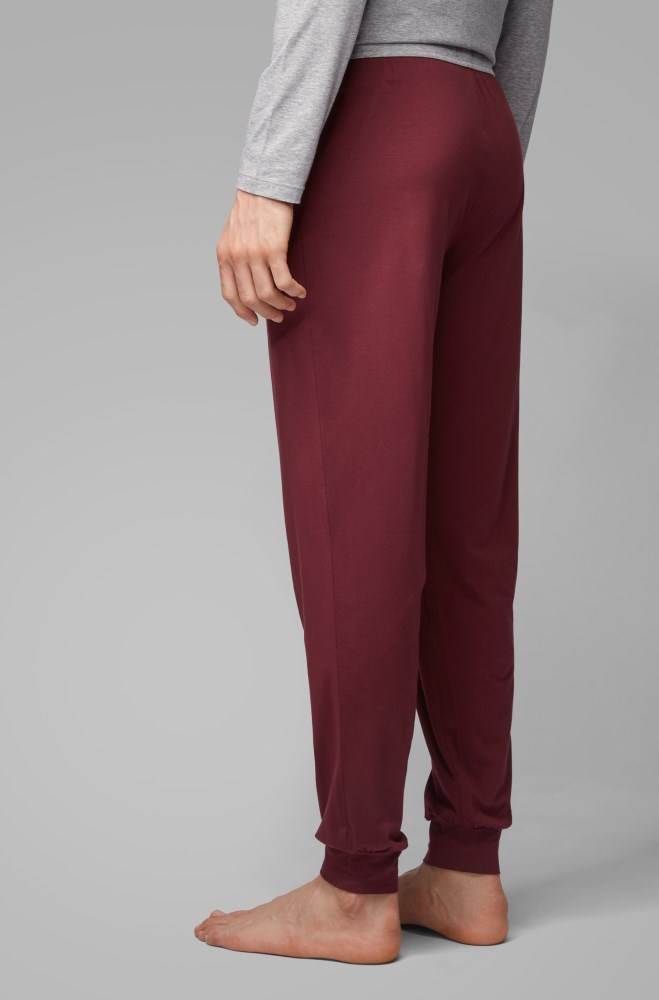 Hugo Boss Cuffed-hem pyjama trousers Mørke Rød | U5BjA1VZ