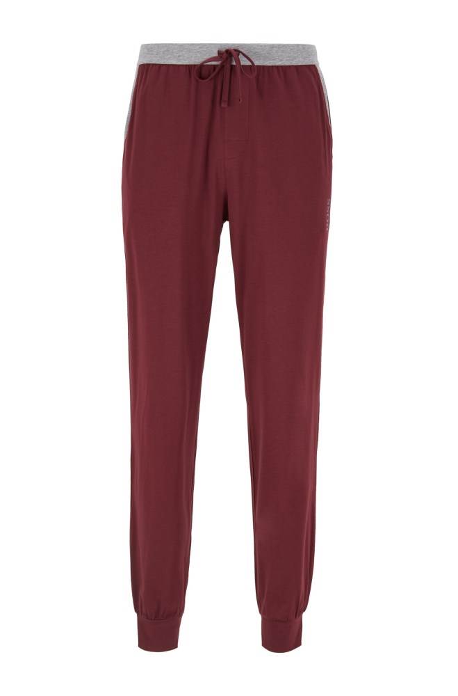 Hugo Boss Cuffed-hem pyjama trousers Mørke Rød | U5BjA1VZ