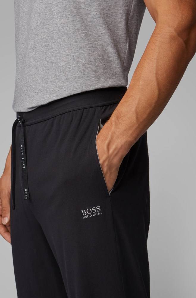 Hugo Boss Cuffed loungewear bottoms Svarte | V8zOfxOF